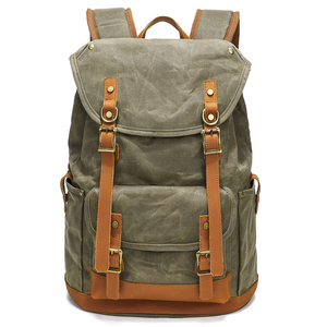 À la mode rétro sac à bandoulière hommes pochette d'ordinateur voyage grande capacité Crazy Horse cuir étanche <span class=keywords><strong>Batik</strong></span> toile sacs à dos - Product Image 5