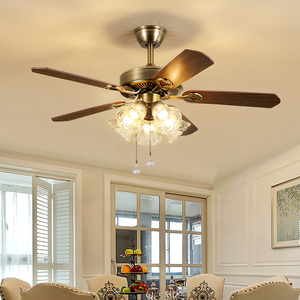 Ventilateur de plafond pour restaurant - Style américain rétro pour salon, vintage, silencieux, pour salle à manger, table - Product Image 1
