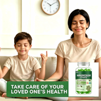 Groothandel OEM Kinderen Tieners Volwassenen Natuurlijke Smaak Slaap Gummies Melatoninevrij Vitamine B6 D3 L-theanine Magnesium Glycinaat