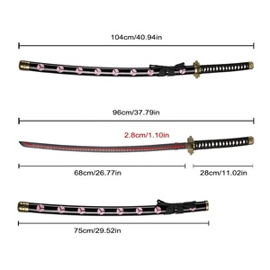 Réplique d'arme de Roronoa Zoro de One Piece, en acier carbone, taille réelle, <span class=keywords><strong>Shusui</strong></span>, katana d'anime, 104 cm - Product Image 2