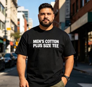 Camiseta de Hombre de Talla Grande, 230 g/m², 100 % Algodón, Camiseta Extra Grande, Bordado de Logotipo Personalizado, Fábrica de Ropa para Personas Altas y de Talla Grande - Product Image 4