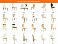 Chaise de Mariage Luxe pour Hôtels en Acier Inoxydable Doré à Dossier Rond, Idéale pour Événements et Réceptions