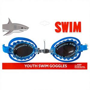 PRÊT À LA VENTE H.E.R. Accessoires Officiels sous Licence : Lunettes de Natation pour Enfants Thème Requin Bleu – Essentiels pour Parcs d'Attractions, Ajustement Universel, Anti-Buée - Product Image 1