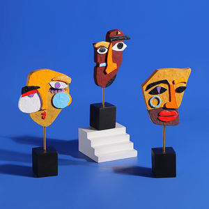 Arte moderna in resina artigianale statua astratta volto umano in colore distorto <span class=keywords><strong>per</strong></span> il negozio <span class=keywords><strong>di</strong></span> caffè o <span class=keywords><strong>casa</strong></span> oggetti decorativi - Product Image 2