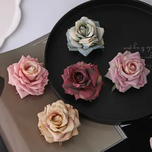 Prendedor de cabelo florido com cores gradientes, broche de casamento flor rosa, acessório para mulheres, novidade primavera e verão