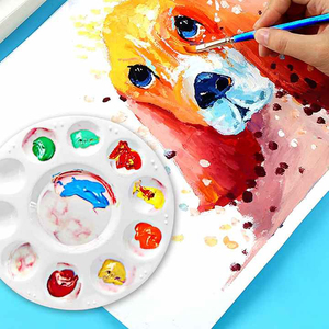 <span class=keywords><strong>Palette</strong></span> de plateau de support de peinture en plastique rond blanc d'<span class=keywords><strong>artiste</strong></span> de haute qualité pour la peinture - Product Image 6