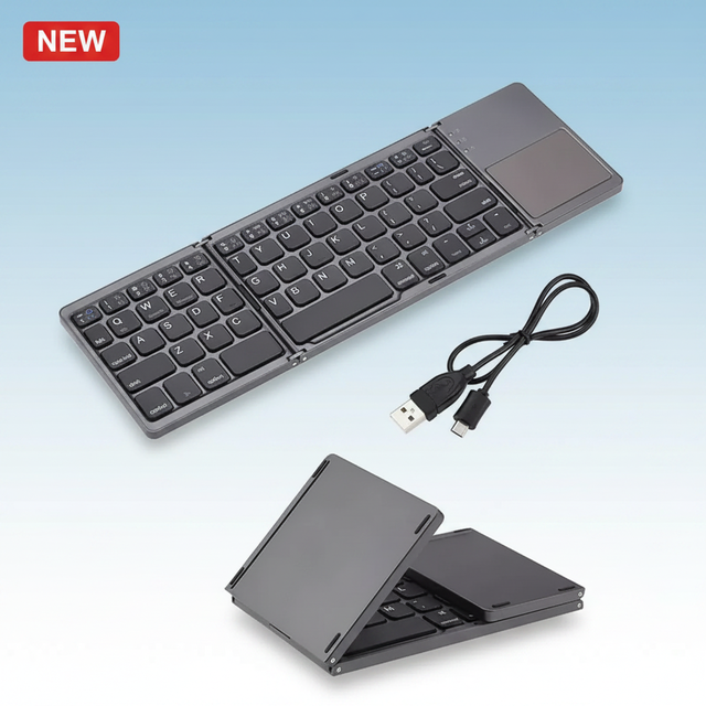 High-Performance Three-fold BT Wireless Optical Keyboard Touchpad for Desktop Multi-System Compatible IOS/Android/