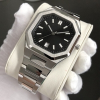 Jam Tangan Quartz Anti Air Desain Baru Logo Kustom Heksadesagon Baja Tahan Karat Klasik Pria Berkualitas Tinggi