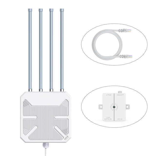 Direct-Factory WIFI6 AX3000 High Power Waterproof Outdoor Router Wireless AP WIFI Repeater POE Router