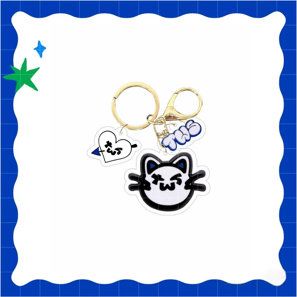 KPOP TWS Acrylic Keychain Bear Cat Animals Keyring