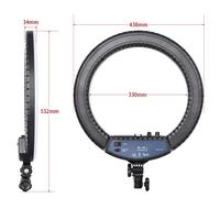 Lampe annulaire LED RL-18II pour studio de beauté des cils, lumière chaude et froide, 512 LED, lampe vidéo, éclairage de maquillage avec support et sac de transport