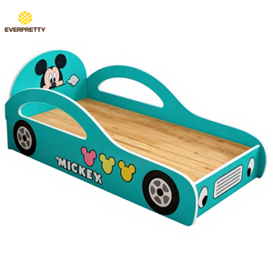 Meubles pour enfants Appartement Hôtel sur le thème de Mickey Lit en bois sur le thème de la voiture pour enfants Lit simple avec design de dessin animé pour chambre à coucher ludique - Product Image 3