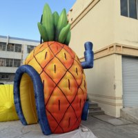 Kiosque à jus gonflable en forme d'ananas pour fête de plage estivale, imperméable, pour vente promotionnelle en extérieur