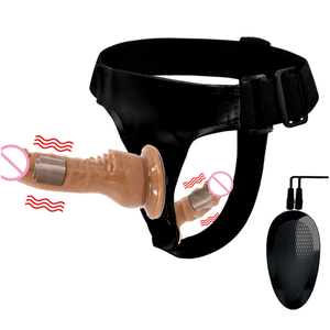 Boîte personnalisée gratuite-Double pénis godes réalistes <span class=keywords><strong>Strapon</strong></span> Ultra élastique harnais ceinture sangle sur <span class=keywords><strong>gros</strong></span> gode vibrateur jouets sexuels pour adultes - Product Image 2