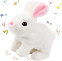 Lapin en peluche électronique interactif pour animaux de compagnie avec sons et nez Twitch cadeau pour les tout-petits anniversaire