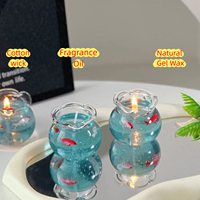 Modernes Design Glas Fisch Vase Blase Dekoration Handgemachte Aroma therapie Gel Wachs Duft kerze für Home Office für Feiertage für