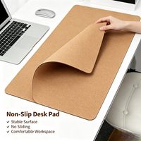Tapis de bureau en liège naturel double face antidérapant, tapis de souris et de clavier imperméable, protection de bureau écologique