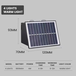 Lámpara Solar de Pared RGB de PVC con 4/6/8 Cabezales, IP65 Impermeable, LED de Alto Brillo, Panel Solar Integrado, Batería Recargable - Product Image 2