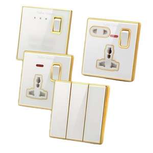 Interruptor multifuncional de 5 pines con luz, toma de corriente de pared para PC con puerto USB Tipo-C y panel de interruptor con protección IP27. - Product Image 1