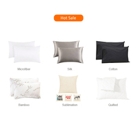 Taie d'oreiller personnalisée en microfibre/polyester/bambou biologique/100% coton, housse de taie d'oreiller en microfibre