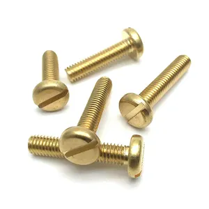 customised DIN85 brass copper slotted round pan head machine Screw