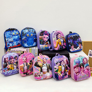 Nuovo zaino scolastico rigido 3D da 12 pollici per bambini della scuola materna, con personaggi dei cartoni animati, a doppia tracolla, carino, del gruppo musicale femminile New K Hunter. - Product Image 1