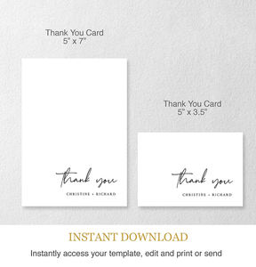 Biglietto di Ringraziamento Personalizzato con Logo, Design Conciso, Biglietto Pieghevole Perfetto per Matrimoni, Addii al Nubilato e Baby Shower - Product Image 3