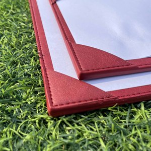 <b>A4</b> A5 Genuine <b>Leather</b> Embossed Logo Durable Modern Menu Holder Restaurant Menu <b>Folder</b> Refillable Cover - Product Image 4