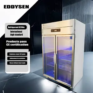 Refrigerator Factory Direct Selling E Serie 2 Doors Left Right Commercial Display Refrigerator Stainless Steel Air Cooling