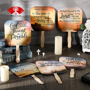 Orgullo Impresión a todo color <span class=keywords><strong>de</strong></span> doble cara Mango <span class=keywords><strong>de</strong></span> madera ecológico Paleta <span class=keywords><strong>de</strong></span> papel Ventilador <span class=keywords><strong>de</strong></span> mano para publicidad Regalo promocional - Product Image 2