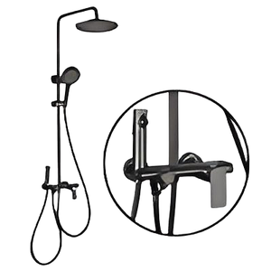 Set moderno miscelatore <span class=keywords><strong>doccia</strong></span> in ottone a 4 funzioni cromato lucido <span class=keywords><strong>con</strong></span> <span class=keywords><strong>doccia</strong></span> a mano <span class=keywords><strong>e</strong></span> testa antipioggia in testa - Product Image 4