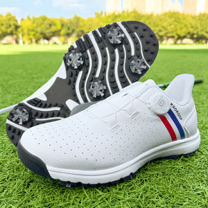 Zapatos de Golf de Microfibra de Cuero Impermeables y Antideslizantes con Excelente Amortiguación de Larga Duración, Personalizados de Fábrica OEM para Hombre - Product Image 1