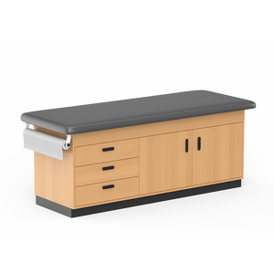 Table de traitement de <span class=keywords><strong>lit</strong></span> de massage <span class=keywords><strong>d</strong></span>'examen médical de style <span class=keywords><strong>d</strong></span>'armoire en bois de version plate 3 tiroirs 2 portes hôpitaux nommés - Product Image 1