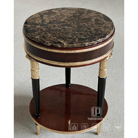 Table d'appoint en marbre naturel brun fin antique de marque designer pour le salon