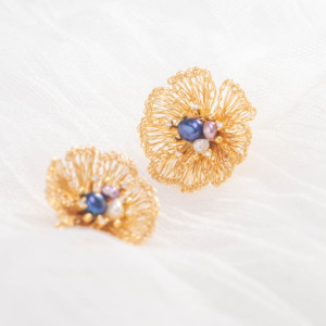 High Quality Silver Plated Bohemian Copper Alloy Handwoven Romantic <b>Flower</b> Earrings Pearls-Natural Crystal Fashionable Light - Product Image 6