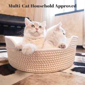 <span class=keywords><strong>Panier</strong></span>-lit surélevé pour chat avec coussin, lit pour animaux de compagnie mignon pour chats et chiens d'intérieur, adapté aux chatons, pour chats moyens/grands, cadeau pour toutes les saisons - Product Image 2