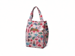Borsa termica colorata a quadri per il pranzo, porta alimenti, in tessuto, portatile - Product Image 1