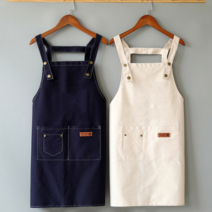 Bán buôn biểu tượng tùy chỉnh denim bếp Tạp dề BBQ đầu bếp số lượng lớn bông vải Tạp dề cho Thẩm mỹ viện - Product Image 2