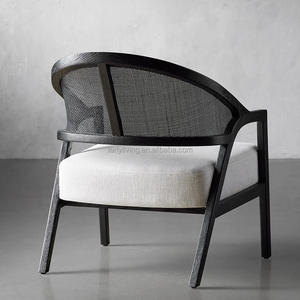 FERLY, juegos de muebles para sala de estar, brazo de madera de lujo moderno, pierna en forma de V invertida, respaldo inclinado, sillón de cuero - Product Image 4