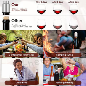 Tapones de conservante de vino Real Keep Fresh personalizados, sellador reutilizable, 2 uds., bomba de escala de tiempo de acero inoxidable, tapón de vino - Product Image 5