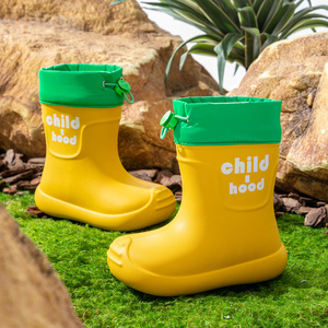Bottes <span class=keywords><strong>de</strong></span> <span class=keywords><strong>pluie</strong></span> EVA unisexes avec cordon <span class=keywords><strong>de</strong></span> serrage, imperméables, résistantes à l'usure, antidérapantes, super durables, vente en gros, bottes <span class=keywords><strong>de</strong></span> <span class=keywords><strong>pluie</strong></span> pour enfants - Product Image 2