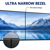 Panneau d'écran vidéo LED IPS LCD 55 pouces à cadre fin 0,88 mm, luminosité 500 cd/m², montage VESA/sur pied, garantie 5 ans
