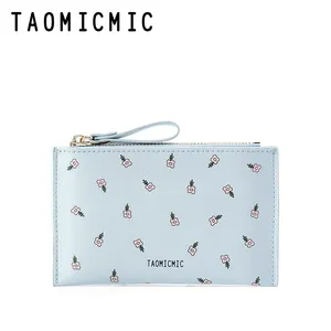 Taomicmic bolsa de moedas em forma de flor, carteira com impressão floral para gril, logotipo personalizado