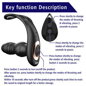 Bouchon Anal Télescopique à Distance Jouet Anal Poussée Vibrateur Anal Bouchon Vibrant Masseur de Prostate Hommes <span class=keywords><strong>Plug</strong></span> Anal - Product Image 6