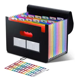 Custom Logo Cover A4 Size Rainbow 13And 25 Pockets File Organizer Folder New Arrival Expanding File Folder Office File Folder