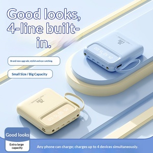 Nuevo <span class=keywords><strong>Mini</strong></span> Banco de Energía Portátil de Plástico de 10000 mAh con Salida de 10W y Cuatro Cables, Regalo con Logotipo Personalizado - Product Image 3