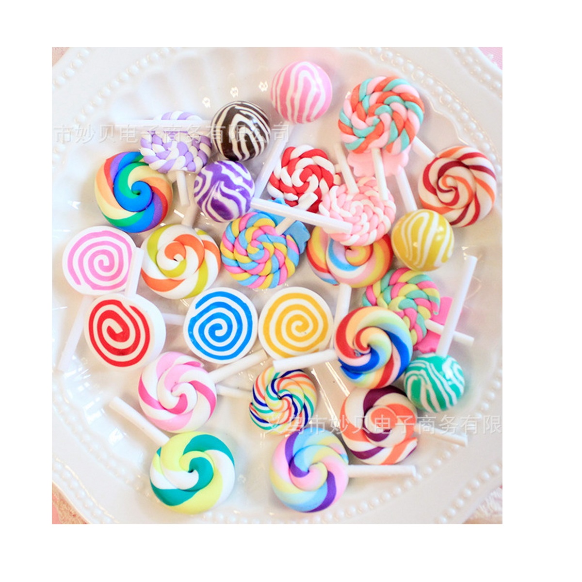 Лотуз леденец конфеты смесь полимерной глины ломтик полимерные изделия для изготовления чехлов для телефона искусственный Блестящий орнамент