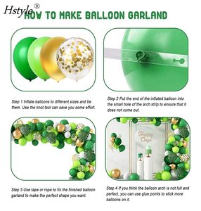 Ensemble de ballons pour fête dans la Jungle, 140 pièces, Kit en arc guirlande avec feuilles de palmier artificielles pour décorations de fête thème Safari et <span class=keywords><strong>dinosaure</strong></span>, SET979 - Product Image 3