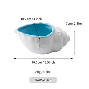 Cendrier en céramique de style nordique sur mesure, design coquillage, couleur bleu-vert, pour la maison, le bureau, cadeau d'affaires - Product Image 3