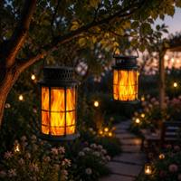 Lanterne solaire SHIZI à effet de flamme vacillante LED pour extérieur, étanche, pour camping, jardin, terrasse, décoration OEM